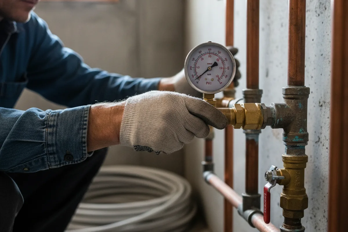 Pressure testing a repaired line during Water Line Repair in Grand Junction